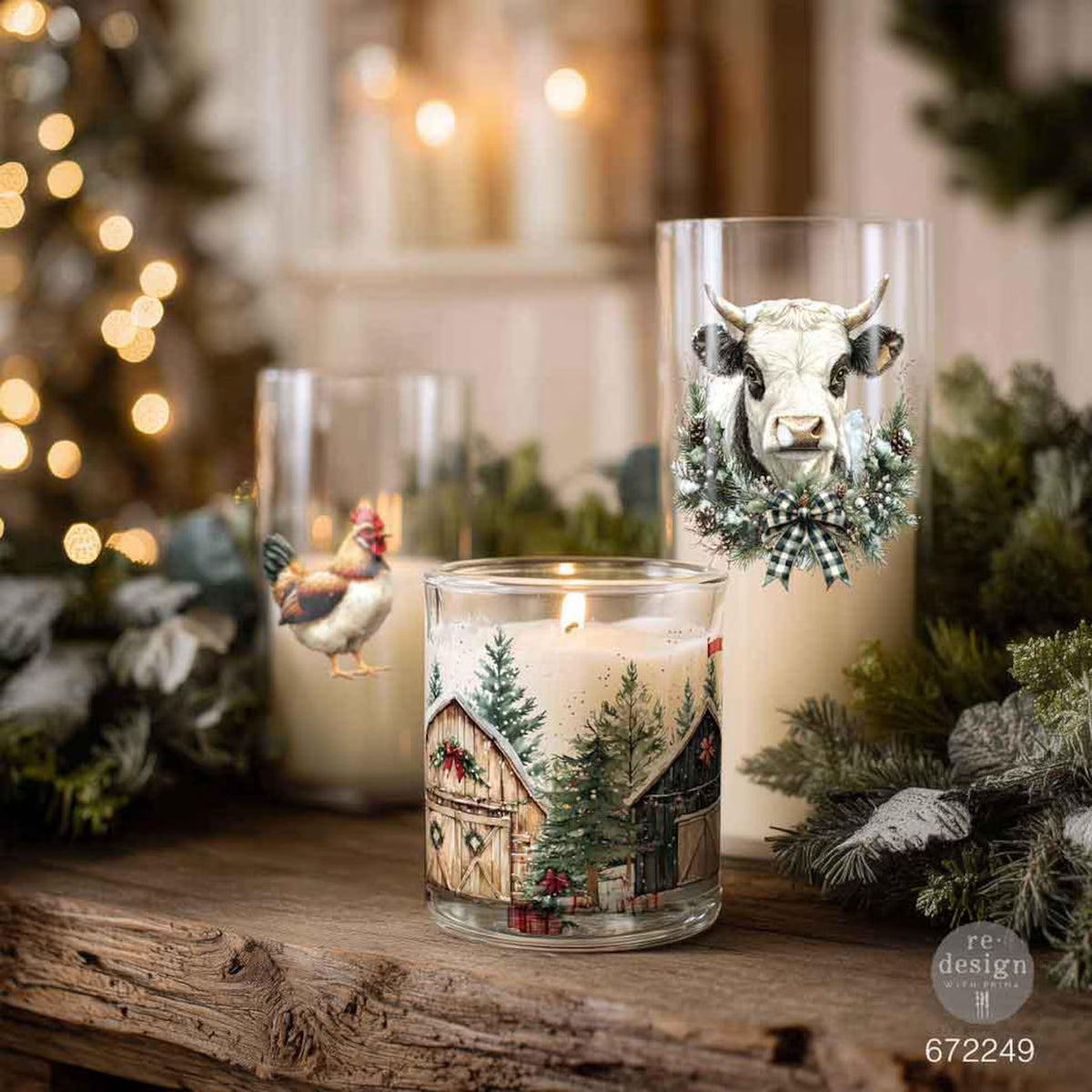 LUXE TRANSFER Redesign Décor Transfers®- Christmas on the Farm 3.25" x 11.5" 2 Sheets