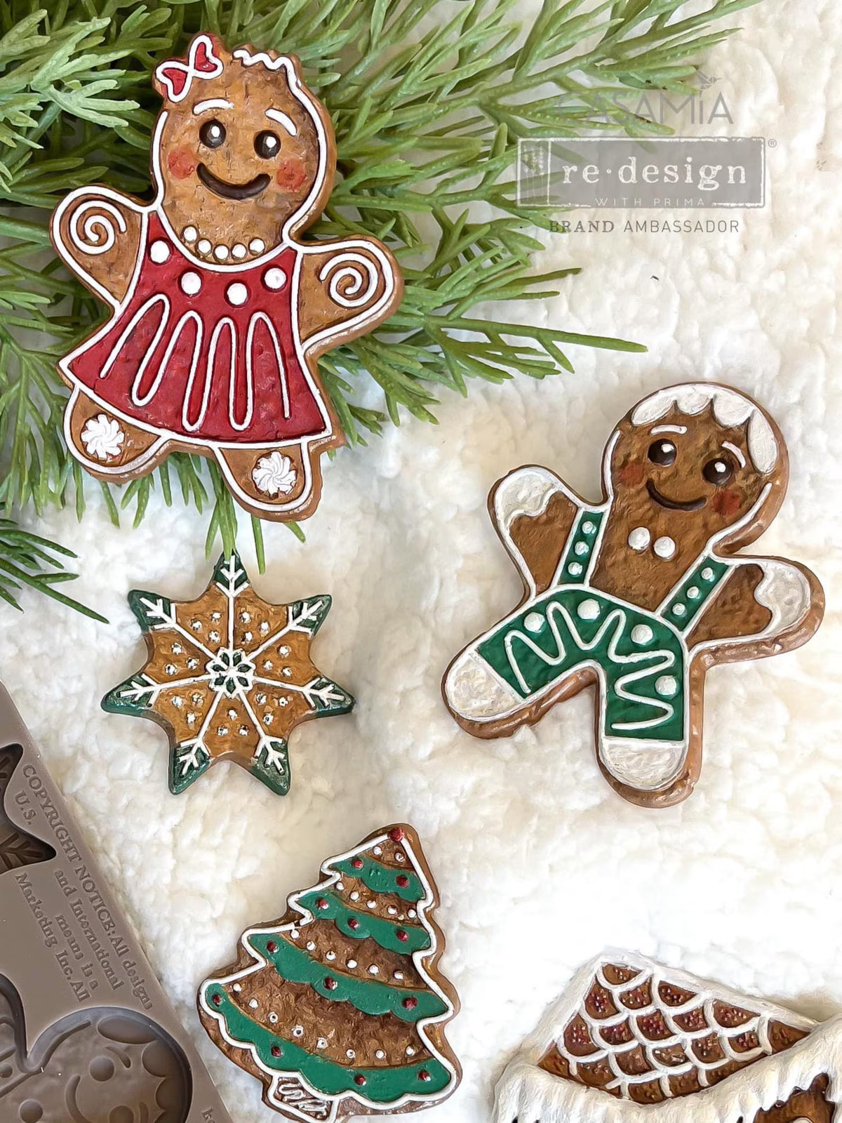 Redesign Décor Moulds®- Festive Gingerbread Treats 5″x 8″ 8 mm thickness