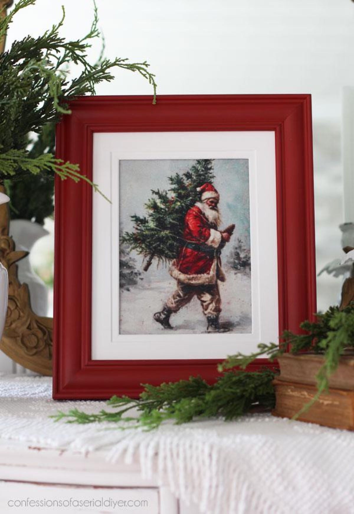 A-4 Decoupage Fiber - Vintage Tidings - 1 sheet 8.27" x 11.69"