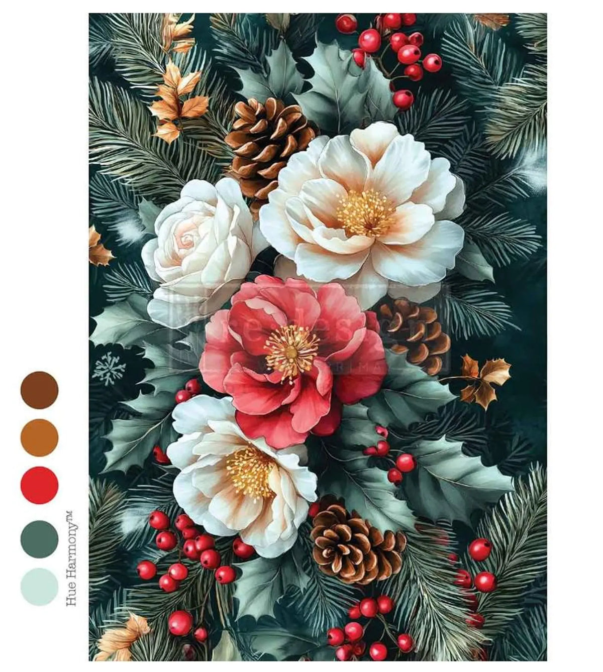 A-4 Decoupage Fiber - Winter's Grace - 1 sheet 8.27" x 11.69"