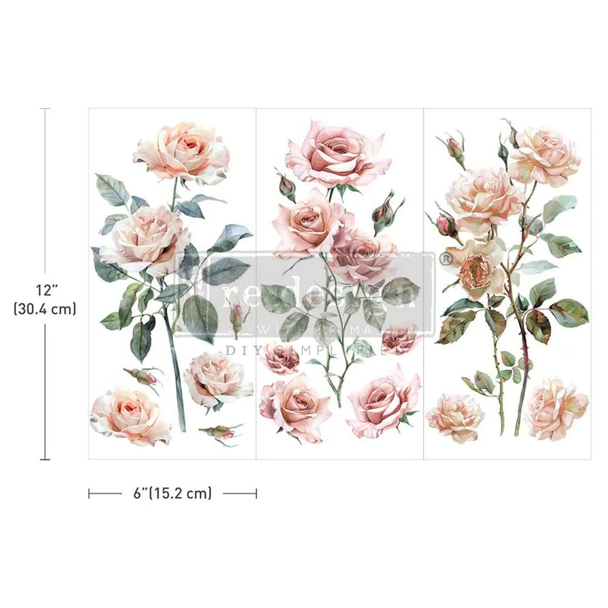 Decor Transfers® – Blushing Blooms – 3 Sheets, 6″X12″