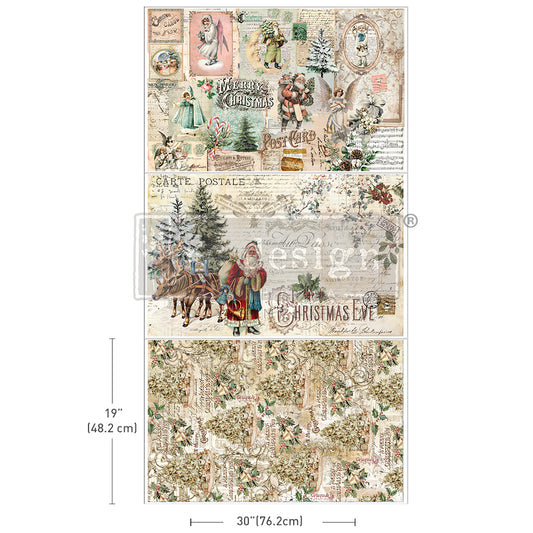 Decoupage Decor Tissue Paper - Holly Jolly Hideaway - 3 sheets, 19.5"x30"