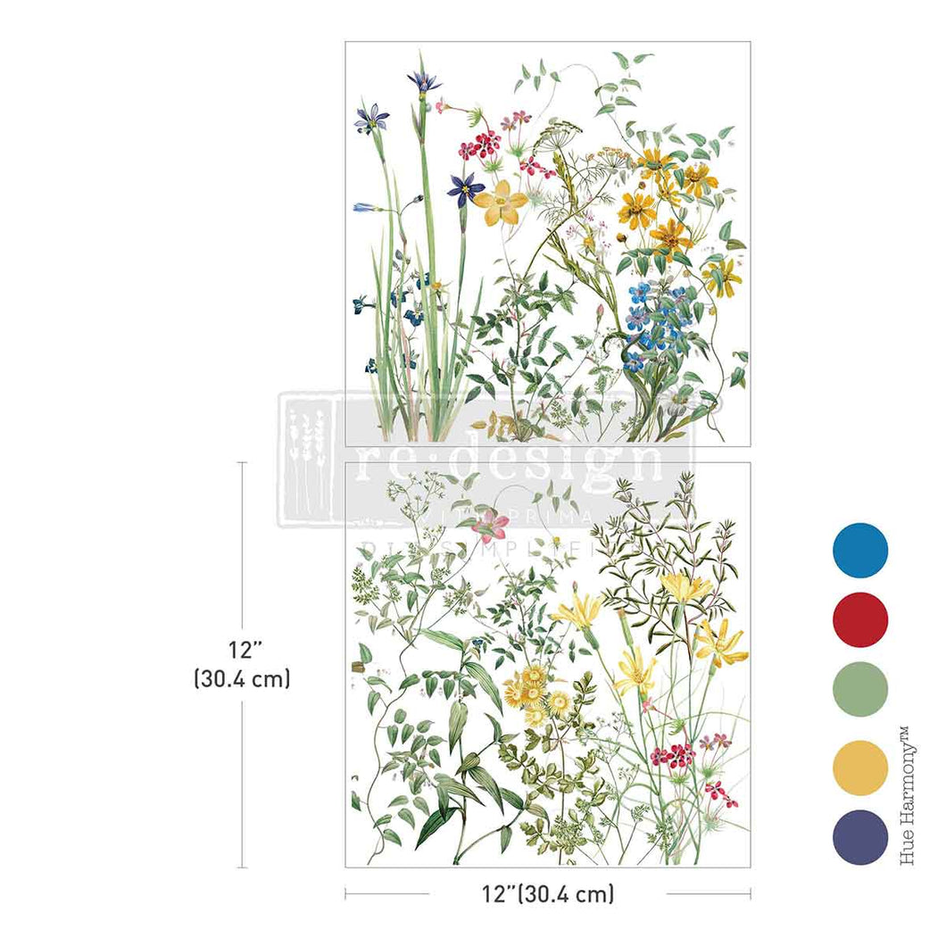 MAXI TRANSFER – Eclat Floral – 2 SHEETS, 12″X12″