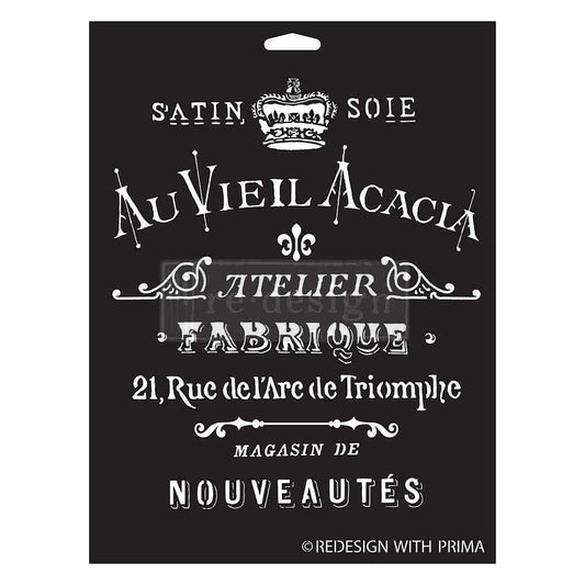 DECOR STENCILS® – SATIN SOIE – 1 PC, SHEET SIZE 9″X12″