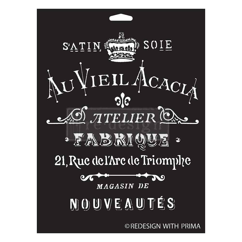 DECOR STENCILS® – SATIN SOIE – 1 PC, SHEET SIZE 9″X12″