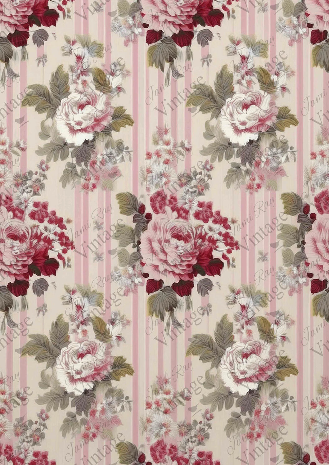 JRV Rice Paper  -  Pink Rose Wallpaper| 4A