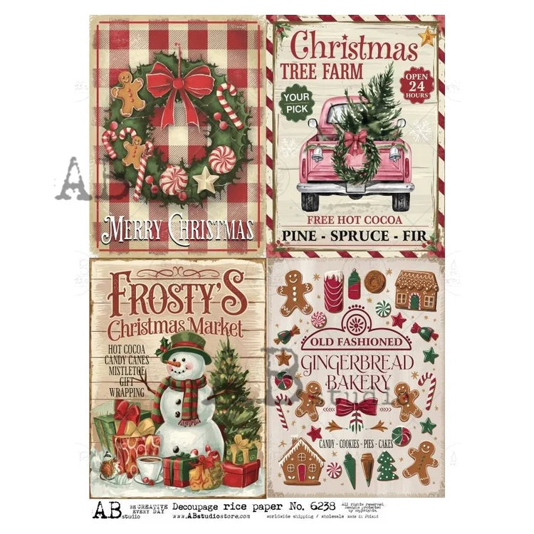 A4 Christmas Sign Quad Three