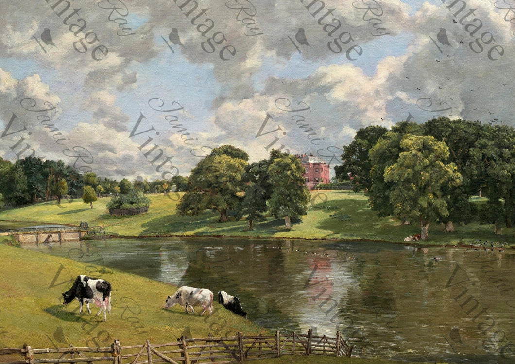 JRV Rice Paper  -  Cows by a River | 4A