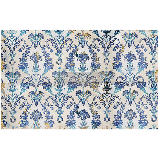 Decoupage Decor Tissue Paper - Cobalt Flourish - 3 sheet, 19.5"x30"