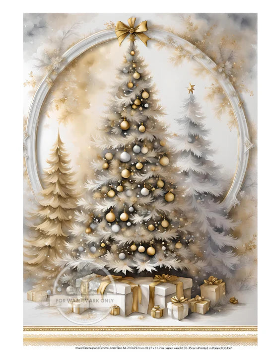 A4 Silver and Gold Christmas Tree
