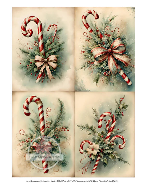 A4 Retro Candy Cane Quads