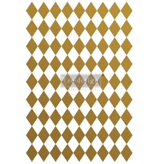Redesign Décor Transfers®- Gold Harlequin 25″x 35″