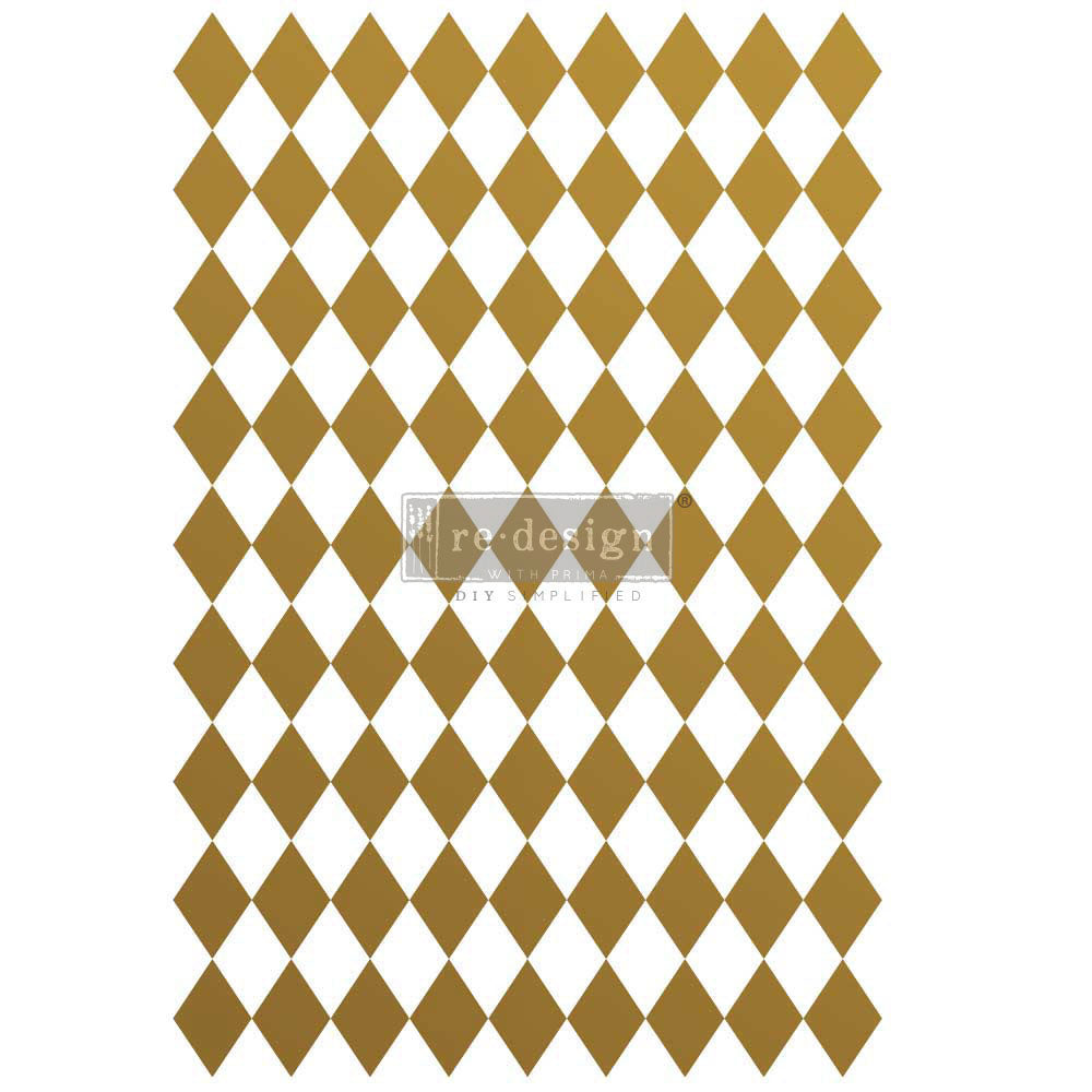 Redesign Décor Transfers®- Gold Harlequin 25″x 35″