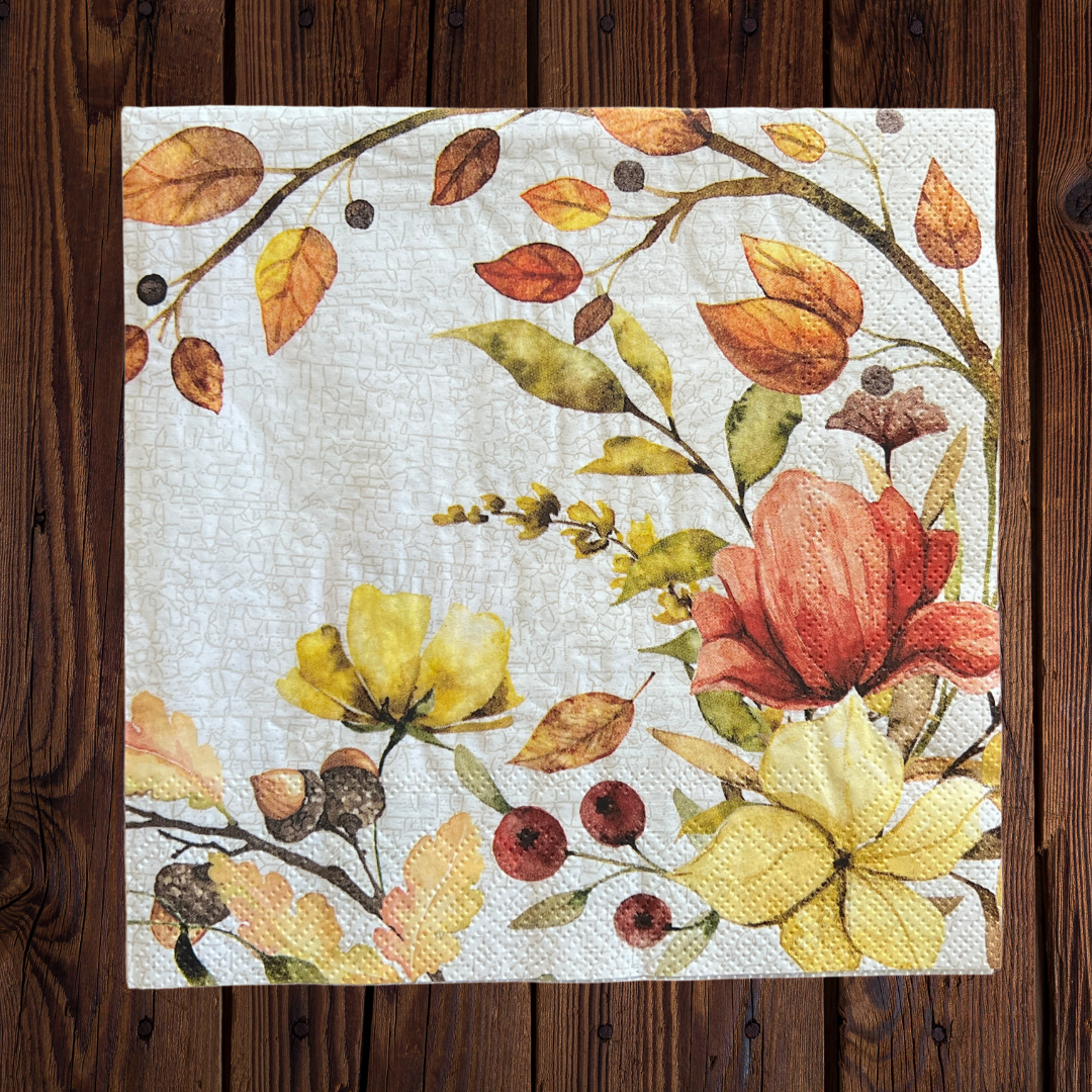 Decoupage Napkin Fall Leaves