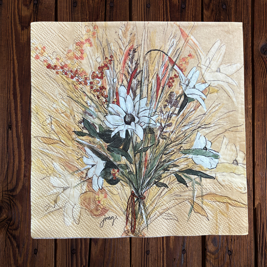 Decoupage Napkin Fall Bouquet