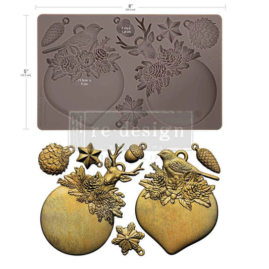 Redesign Décor Moulds®- Evergreen Antler Emblem 5″x 8″ 8 mm thickness