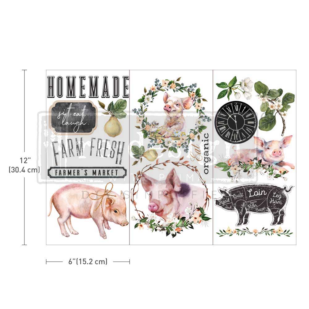 Decor Transfers® – Farm Fresh – 3 Sheets, 6″X12″