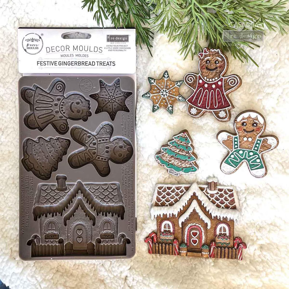 Redesign Décor Moulds®- Festive Gingerbread Treats 5″x 8″ 8 mm thickness