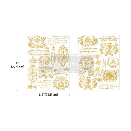 H2O TRANSFERS – Gilded Memories – 2 SHEETS, 8.5″X11″