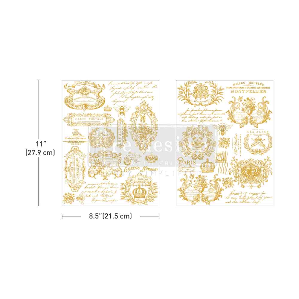 H2O TRANSFERS – Gilded Memories – 2 SHEETS, 8.5″X11″