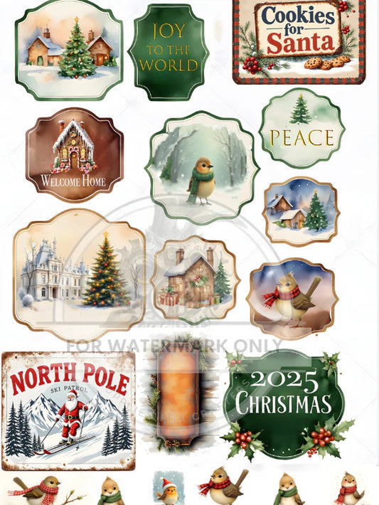 A4 Holiday Labels & Cheer Rice Paper