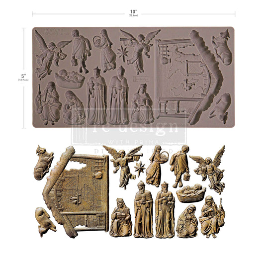 Redesign Décor Moulds®- Holy Night Nativity  5″x 10″ 8 mm thickness