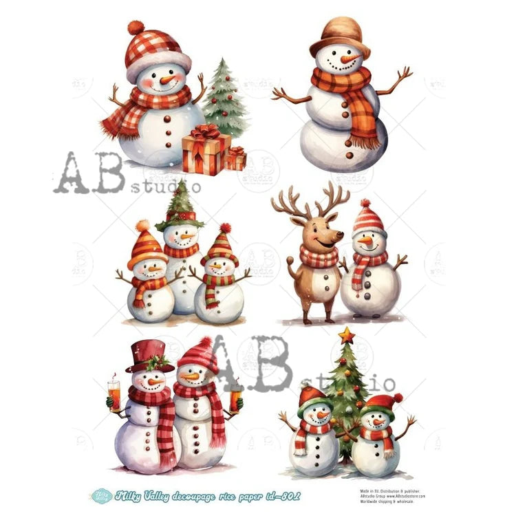 A4 AB Milky Cozy Snowmen Crew Multi Rce Paper