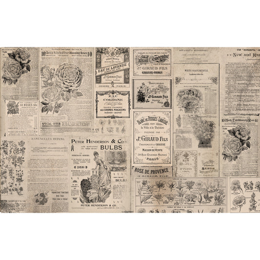 Decoupage Decor Tissue Paper - Newsprint - 3 sheet, 19.5"x30"