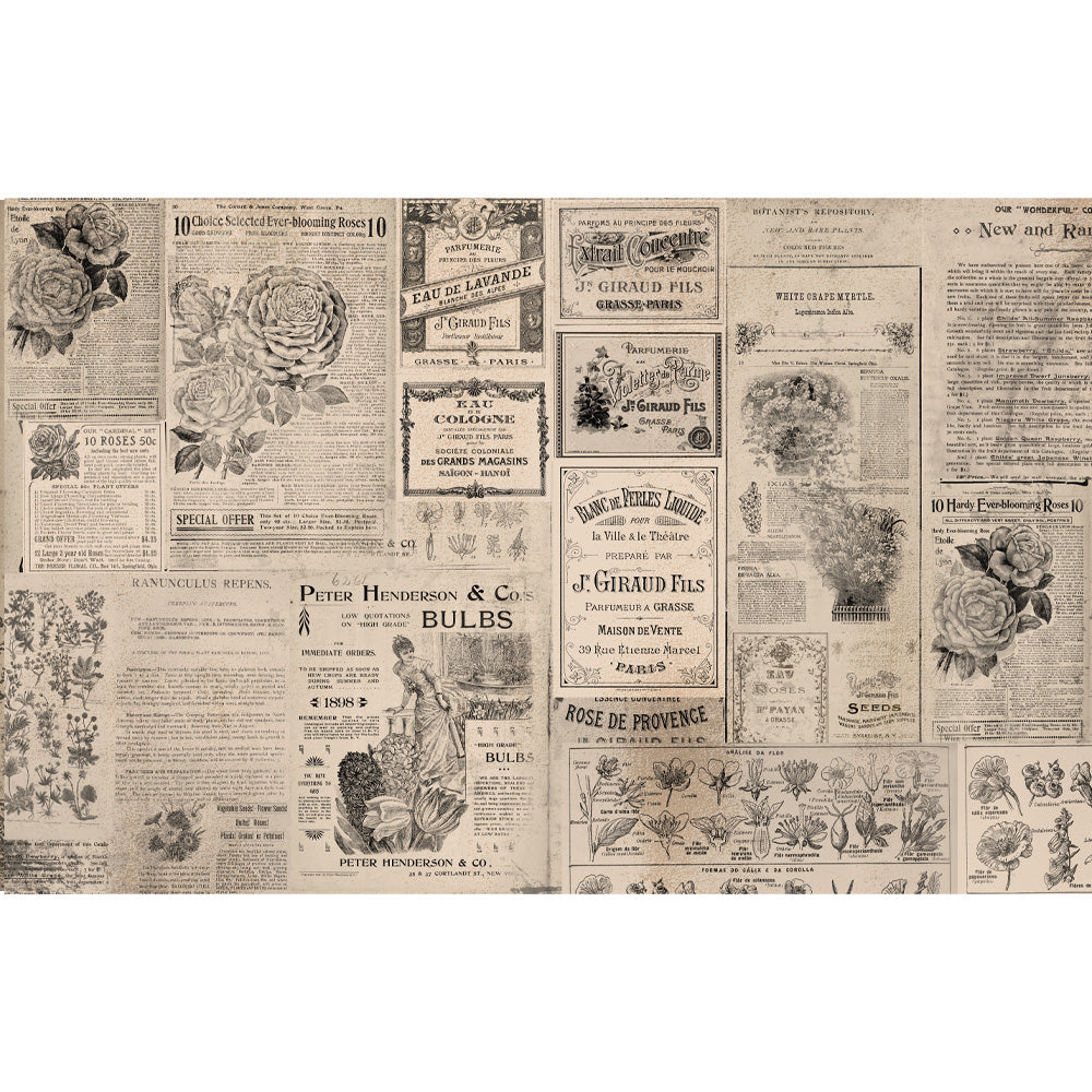 Decoupage Decor Tissue Paper - Newsprint - 3 sheet, 19.5