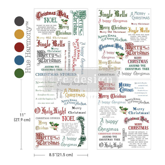 MIDDY TRANSFER Redesign Décor Transfers®- Noel in Script 8.5 X 11  4 Sheets