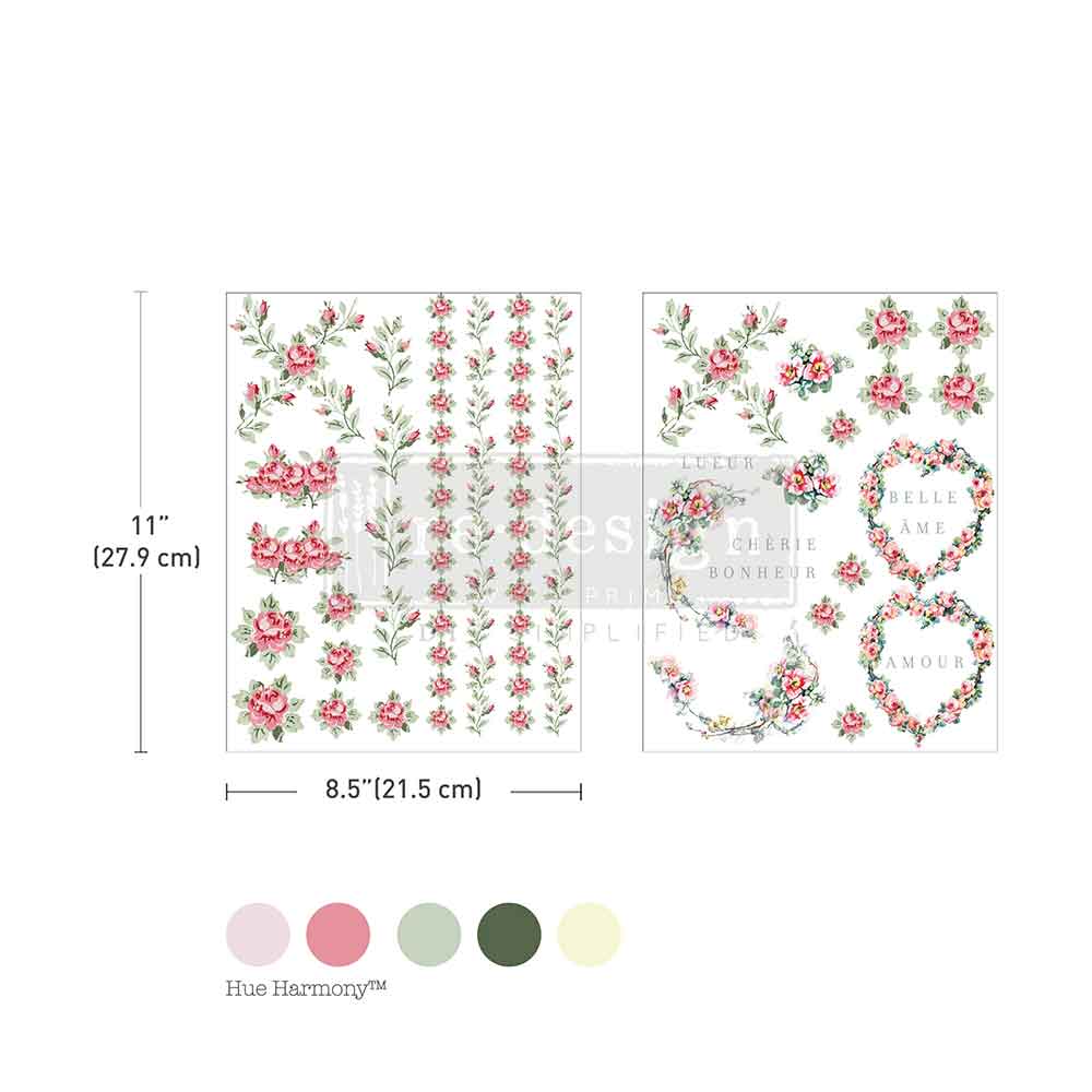 H2O TRANSFERS – Nostalgic Bloom – 2 SHEETS, 8.5″X11″