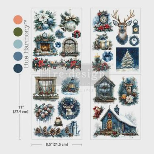 MIDDY TRANSFER Redesign Décor Transfers®- Quiet Country Blue 8.5 X 11  4 Sheets