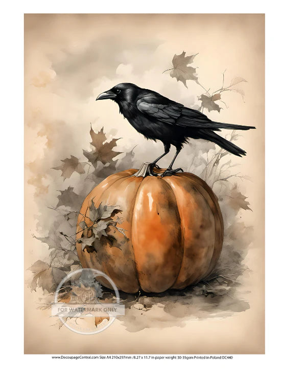 A4 Raven Pumpkin Rice Paper