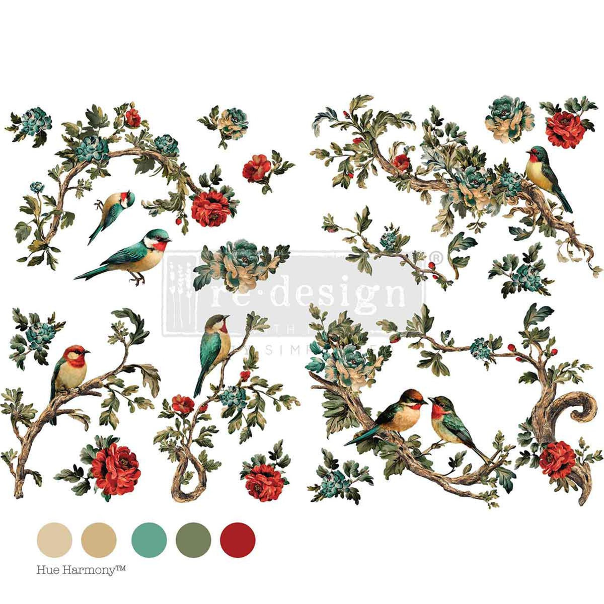 Redesign Décor Transfers®- Rosette Aviary 24″x 34″