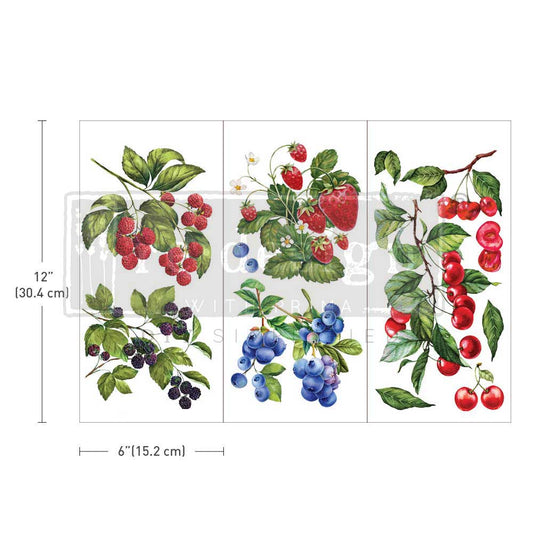 Decor Transfers® – Sweet Berries – 3 Sheets, 6″X12″