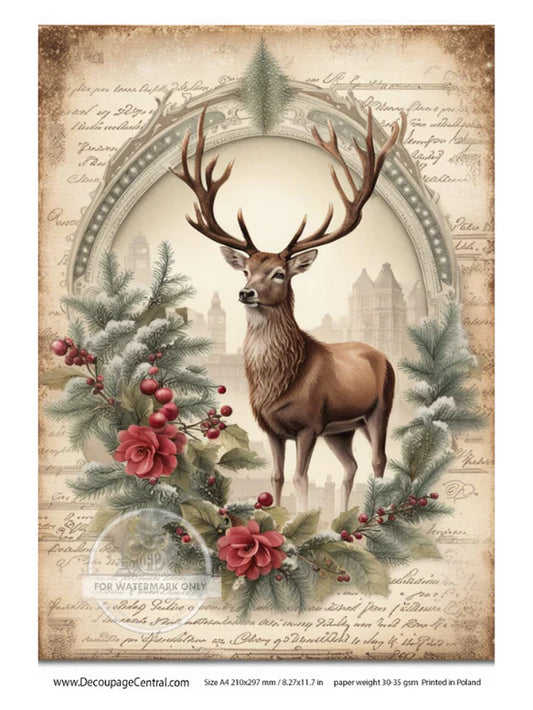 A4 Winter Stag Rice Paper