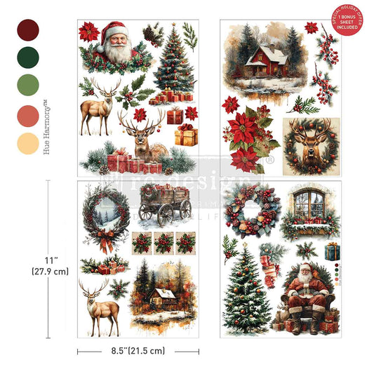 MIDDY TRANSFER Redesign Décor Transfers®- Yuletide Nostalgia 8.5 X 11  3 Sheets + 1 Bonus