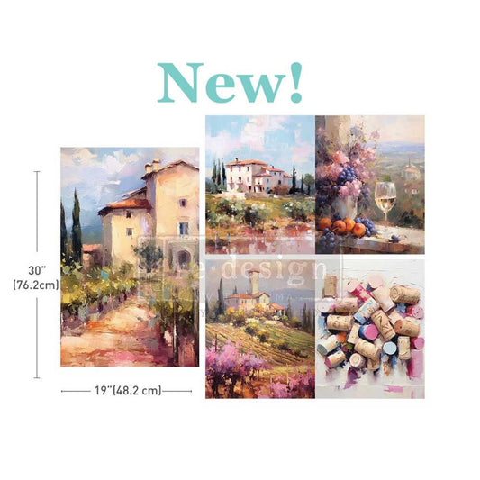 Decoupage Decor Tissue Paper - Romantic Getaway - 3 sheet, 19.5"x30"