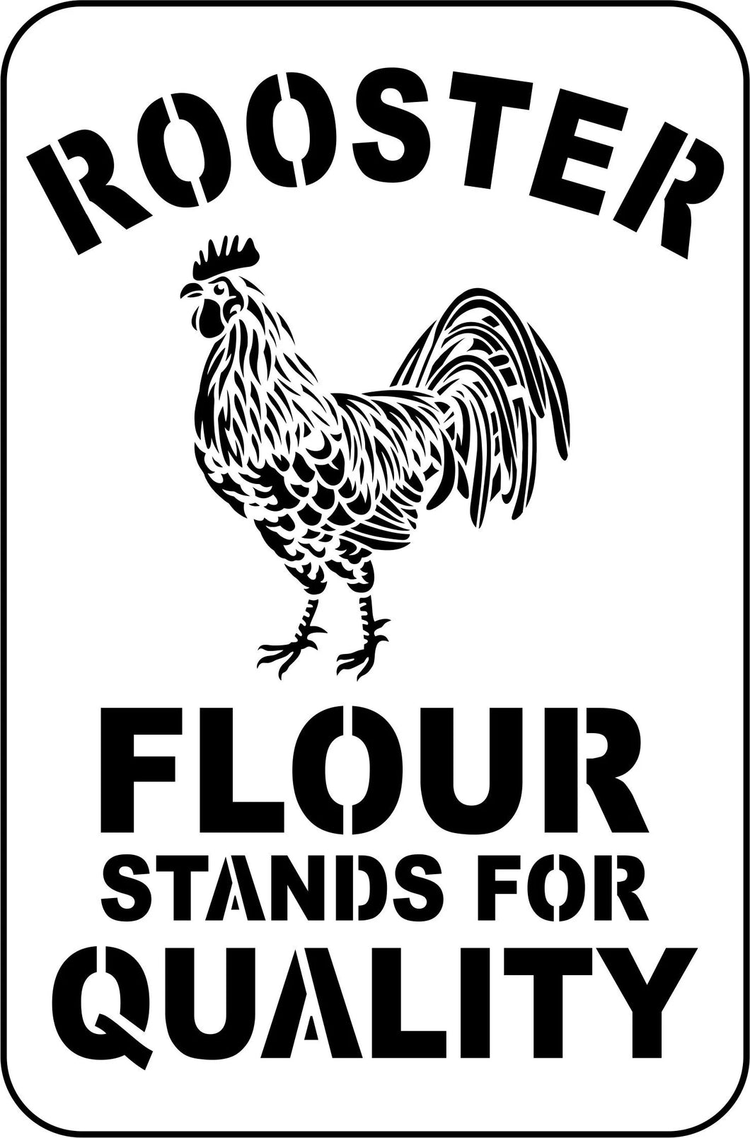 Stencil Rooster Flour
