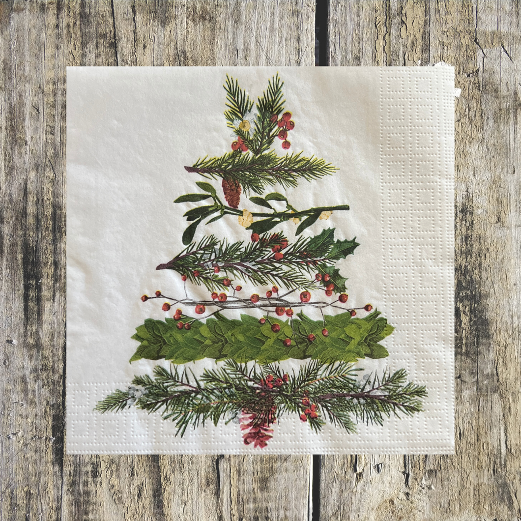 Decoupage Napkin Christmas Tree