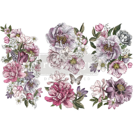 Decor Transfers® – Dreamy Florals – 3 Sheets, 6″X12″