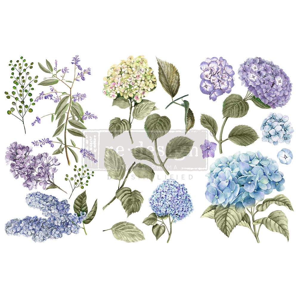 Decor Transfers® – Mystic Hydrangea – 3 sheets, 6″x12″