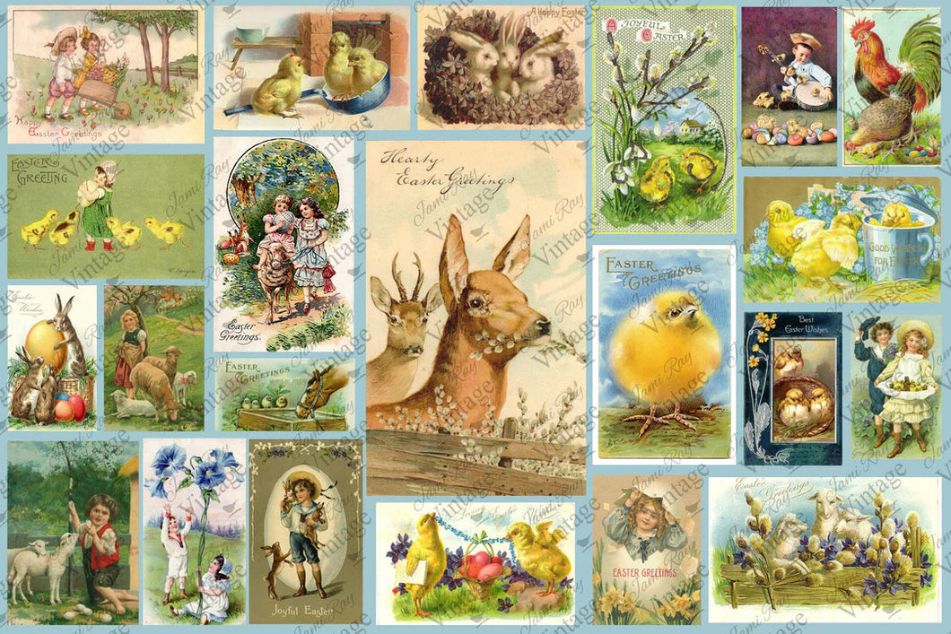 Decoupage Paper Vintage Easter Card